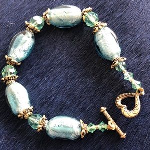 Glass beaded bracelet